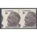 #1305 6c Franklin D. Roosevelt Coil Pair Misperf Error  EFO 1968 Mint NH