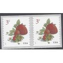 #5201 3c Strawberries Coil Pair 2017 Mint NH