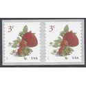 #5201 3c Strawberries Coil Pair 2017 Mint NH