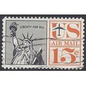 Scott C 63 15c US Airmail Statue of Liberty 1961 used