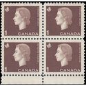 Canada # 401 1963 Used Block of 4