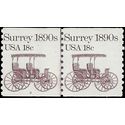 #1907 18c Surrey 1890s Joint Line Pair Plate #2 1981 Mint NH
