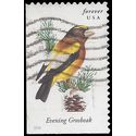 #4887 Songbirds Evening Grosbeak Booklet Single 2014 Used