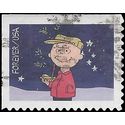 #5021 (49c Forever) Charlie Brown Holding Christmas Tree Booklet Single 2015 Used