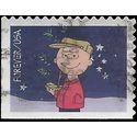 #5021 (49c Forever) Charlie Brown Holding Christmas Tree Booklet Single 2015 Used