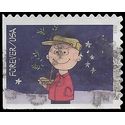 #5021 (49c Forever) Charlie Brown Holding Christmas Tree Booklet Single 2015 Used