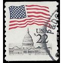 #2115a 22c Flag over Capitol Coil Single 1985 Used