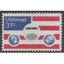 Scott C 90 31c US Air Mail Plane,Globes and Flag 1976 Mint NH