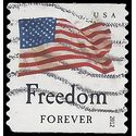 #4639 (45c Forever) Four Flags Freedom Coil Single 2012 Used