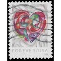 #5036 (49c Forever) Quilled Paper Heart 2016 Used