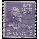 # 842 3c Presidential Issue Thomas Jefferson Coil Single 1939 Used