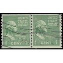 # 839 1c Presidential Issue George Washington Joint Line Pair 1939 Used