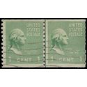 # 839 1c Presidential Issue George Washington Joint Line Pair 1939 Used