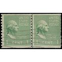 # 839 1c Presidential Issue George Washington Joint Line Pair 1939 Used