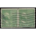 # 839 1c Presidential Issue George Washington Joint Line Pair 1939 Used