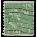 # 839 1c Presidential Issue George Washington Coil Single 1939 Used