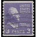 # 842 3c Presidential Issue Thomas Jefferson Coil Single 1939 Used