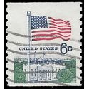 #1338a 6c Flag and White House Coil Single 1969 Used