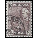 Malaya Selangor #107 1957 Used