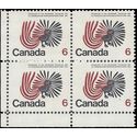 Canada # 506 1970 Used Corner Block of 4