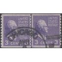# 842 3c Presidential Issue Thomas Jefferson Coil Line Pair 1939 Used