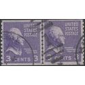# 842 3c Presidential Issue Thomas Jefferson Coil Line Pair 1939 Used