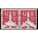 Scott C 82 11c US Air Mail Silhouette of Jet Airliner Coil Pair 1971 Used