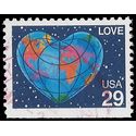 #2536 29c Love-Heart Shaped Globe Booklet Single 1991 Used