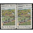 #1370 6c American Folklore Grandma Moses 1969 Used Attached Pair