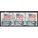 #1338f 8c Flag over White House 1971 Used Attached Strip of 3