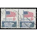 #1338f 8c Flag over White House 1971 Used Attached Pair