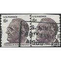 #1305 6c Franklin D. Roosevelt Joint Line Pair 1968 Used