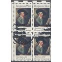 #1553 10c American Arts Benjamin West 1975 Used Block of 4