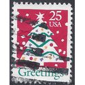#2515 25c Greetings Christmas Tree 1990 Used