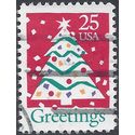 #2515 25c Greetings Christmas Tree 1990 Used