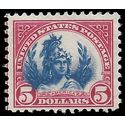 # 573 $5.00 Head of Freedom Statue,Capitol Dome 1923 Mint LH Vignette Shift