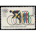 #1460 6c Bicycling and Olympic Rings 1972 Used