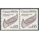 #2453 5c Transportation Issue Canoe 1800s Coil Pair 1991 Mint NH