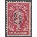 Scott RD 31 $2.00 Stock Transfer Stamp: Liberty 1928 Used