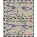 #1683 13c Telephone Centennial Attached Pair 1976 Used CDS