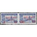 Spain 1944 Asociacion Benefica de Correos Habilitado Para Red Overprint Pair