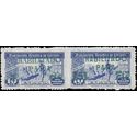 Spain 1944 Asociacion Benefica de Correos Habilitado Para Green Overprint Pair