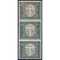 Germany # 810 1960 Used Strip of 3 Stain on Back