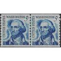 #1304 5c George Washington Coil Line Pair Shiny Gum 1966 Mint NH