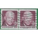 #1402 8c Dwight D. Eisenhower Coil Pair 1971 Used