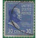 # 830 30c Presidential Issue Theodore Roosevelt 1938 Used