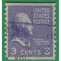 # 842 3c Presidential Issue Thomas Jefferson Coil Single 1939 Used HR