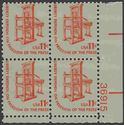 #1593 11c Early American Printing Press Plate Block of 4 1975 Mint NH