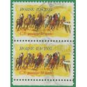 #1528 10c 100th Anniversary Kentucky Derby 1974 Used Attached Pair