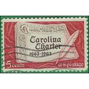#1230 5c 300th Anniversary Carolina Charter 1963 Used